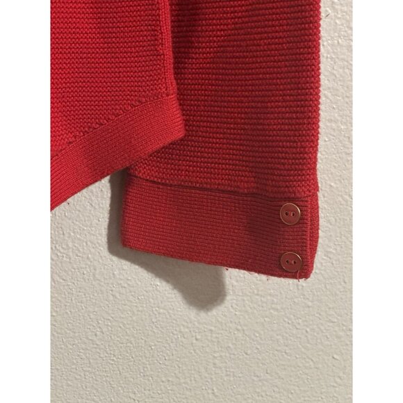 Talbots Women’s Red Pullover Sweater Long Sleeve V Neck Cotton Blend Size Small - Picture 6 of 9